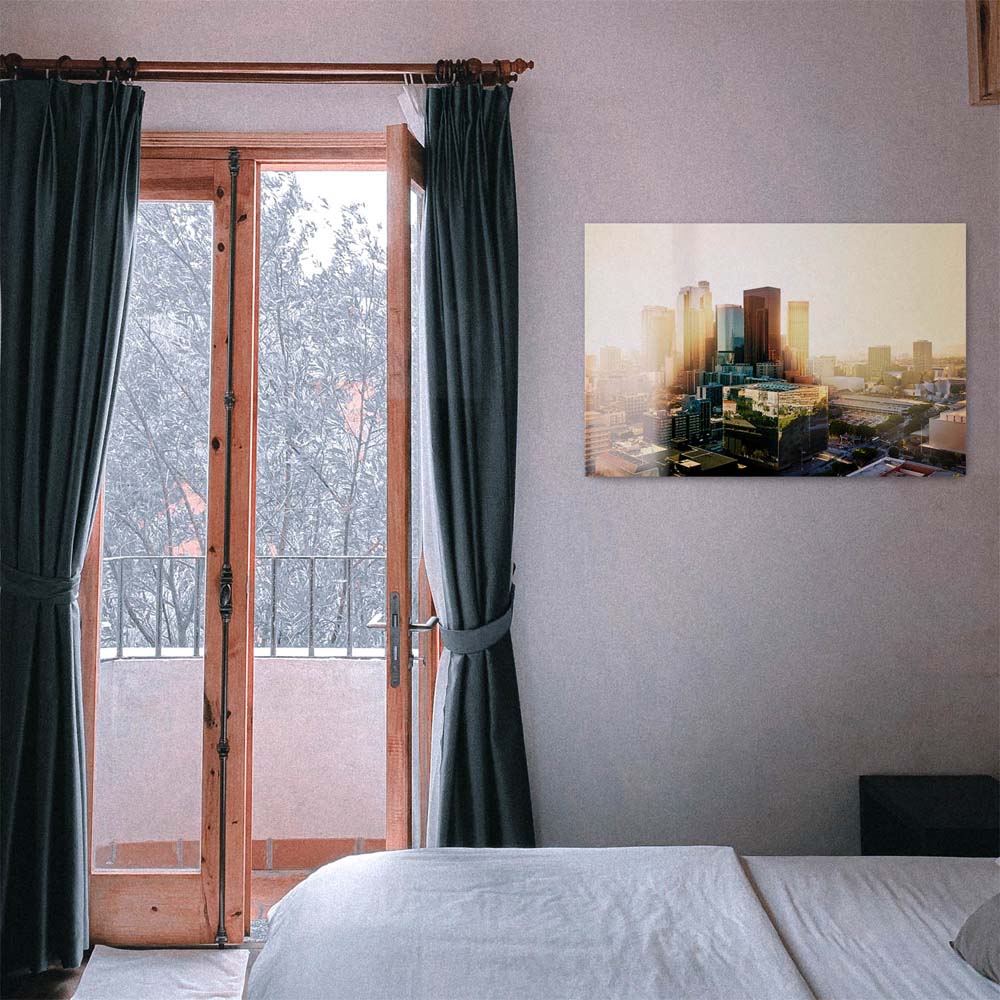 Skyline Los Angeles Sunset als Acrylglas Bild 90x60cm
