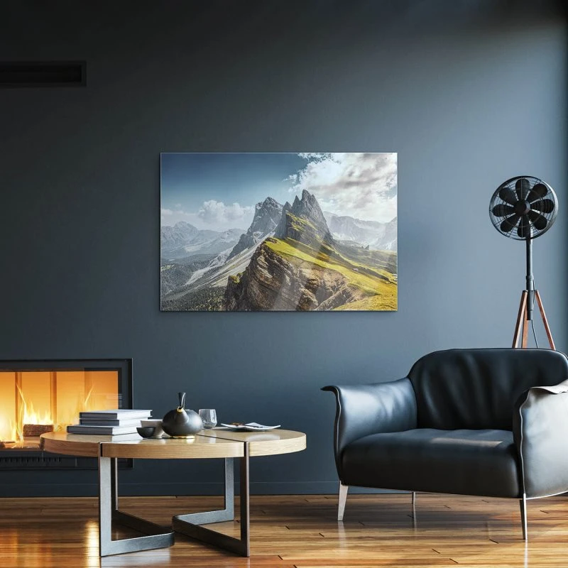 Acrylglasbild XXL, Berge & Gebirge Dolomiten Geisslergruppe 160x120cm groß