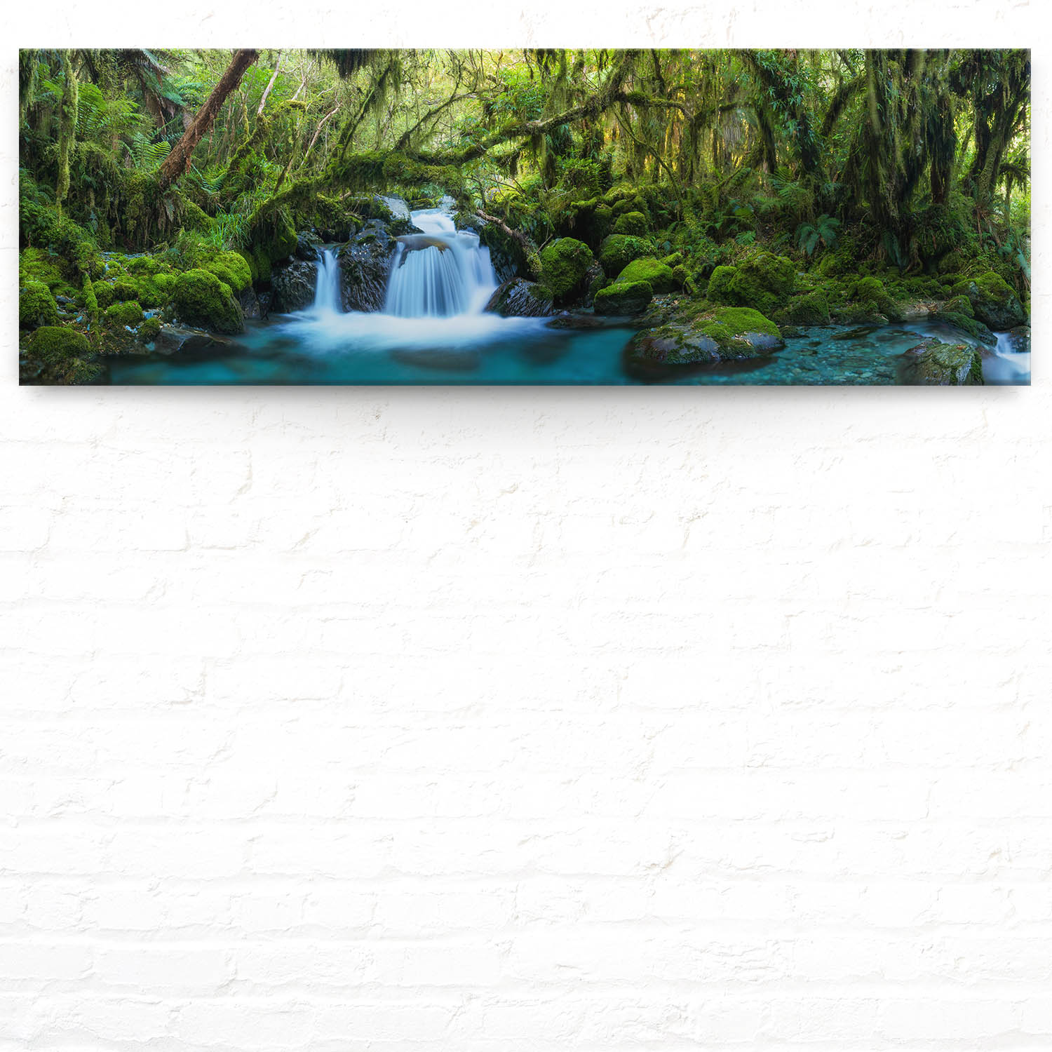Keilrahmenbild 150x50cm, Dschungel idylischer Bachlauf