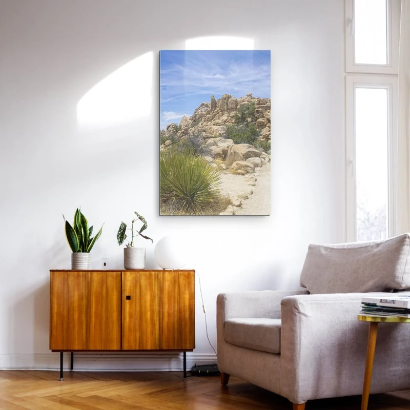 XXL Berge & Gebirge Alu-Dibond Bild im Hochformat 100x150cm, Motiv Joshua Tree National Park