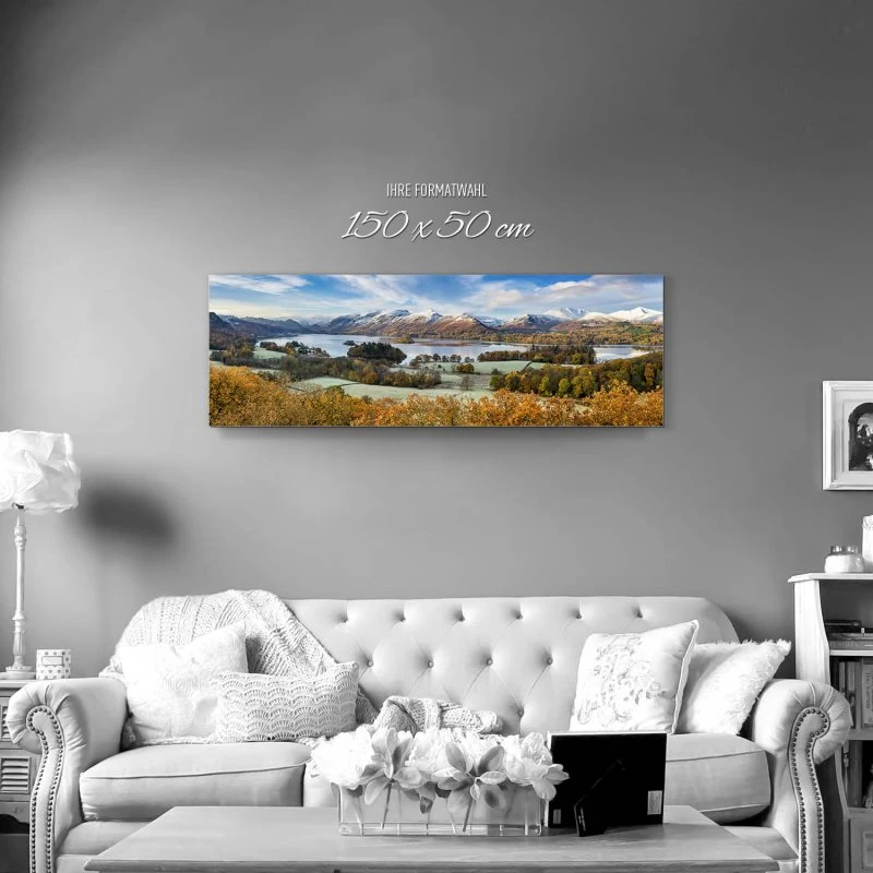 Alu-Dibond Bild 150x50cm groß Berge & Gebirge Derwent Water England