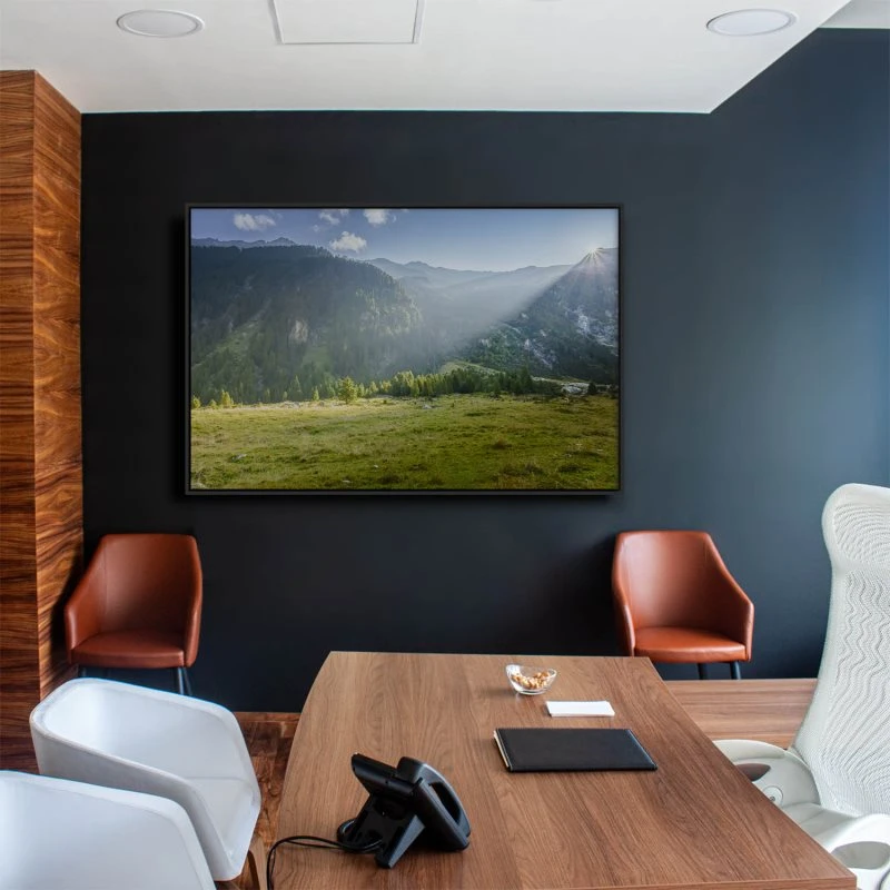 Berge & Gebirge Herbst Zillertal Tirol im schwarzen Bilderrahmen, 200x150cm