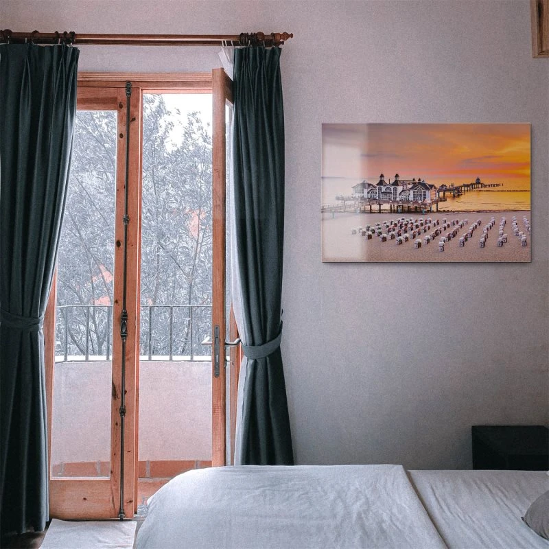 Strand & Meer Seebrücke Sellin Rügen als Acrylglasverbund Bild 120x60cm