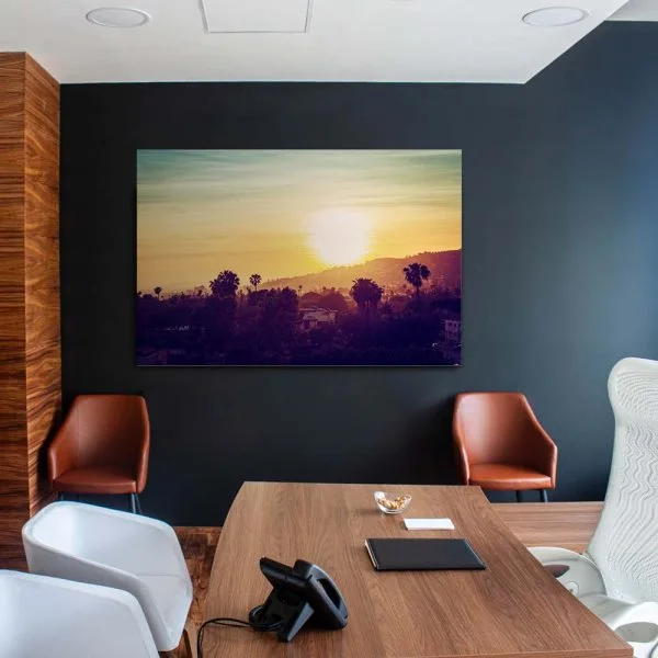 Skyline Los Angeles sunset als Alu-Dibond Bild 90x60cm