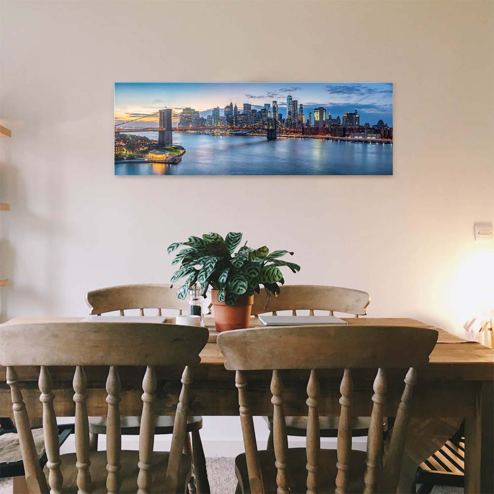 Acrylglasbild Skyline, Brooklyn Brigde Night, 110x50cm groß