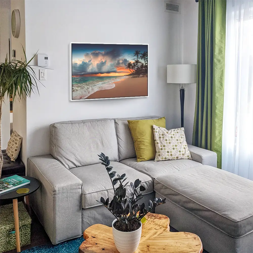 Strand & Meer Dominikanische Republik im weißen Bilderrahmen, 150x50cm
