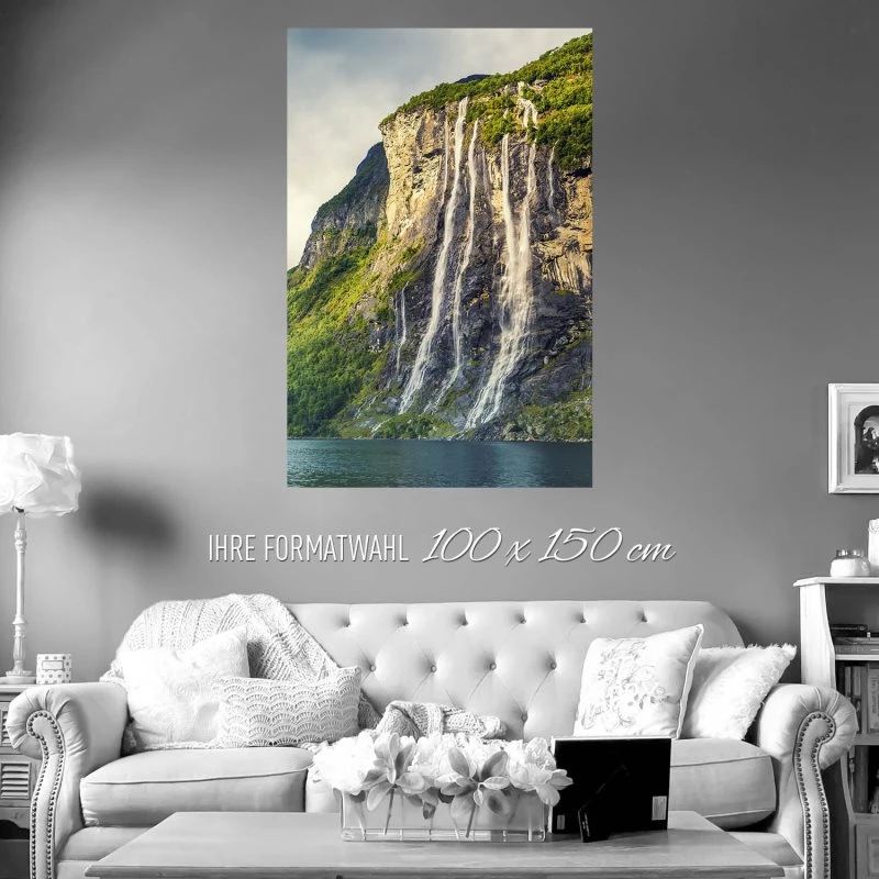 Wasserfall Seven Sisters Poster XXL 100x150cm im Hochformat