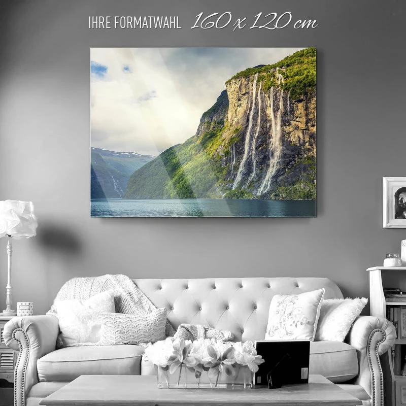 Wasserfall Seven Sisters als Acrylglasverbund Bild 160x120cm