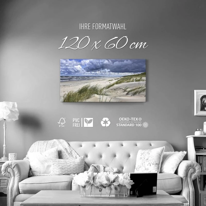 Leinwandbild 120x60cm Strand & Meer, Ostsee Strand Polen