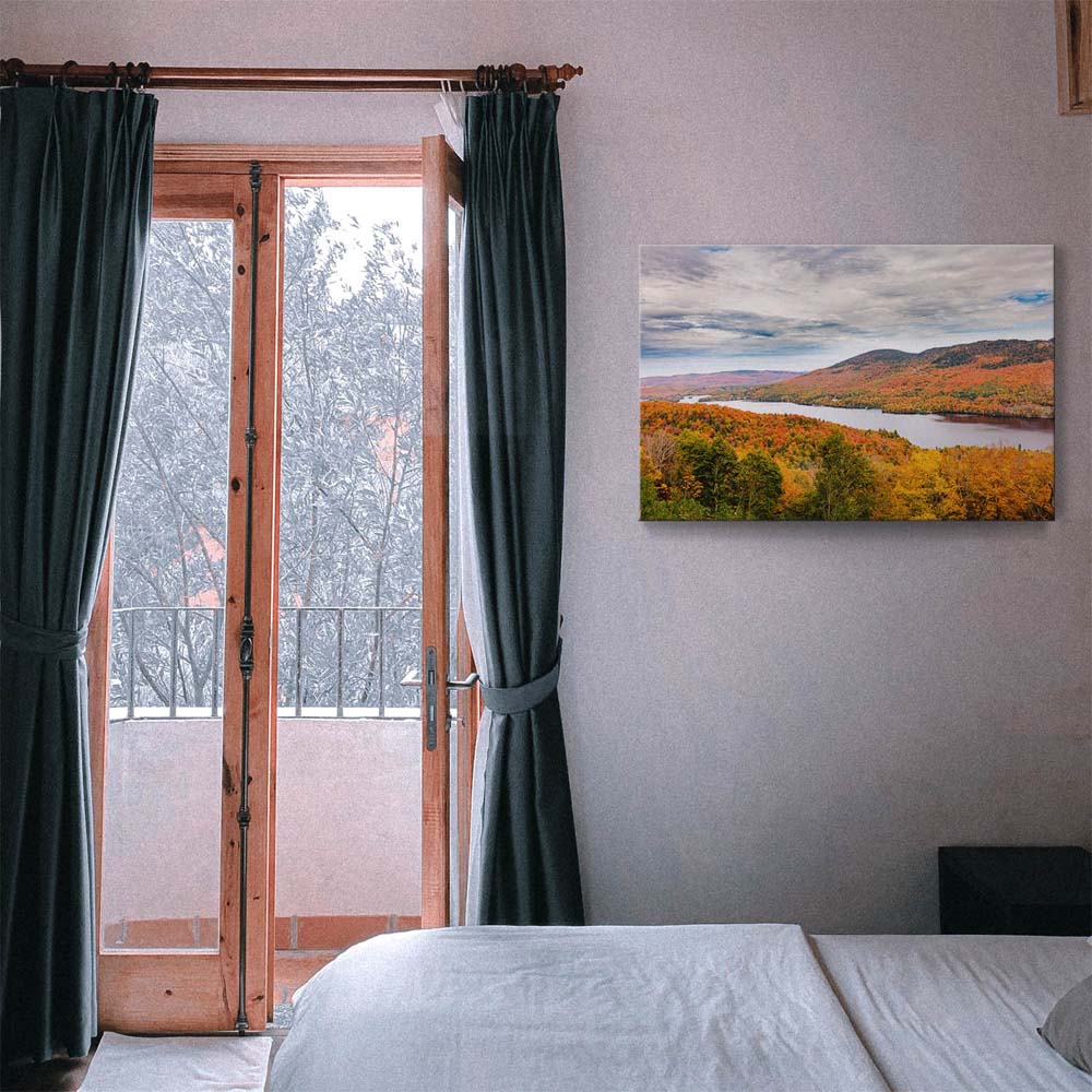 Wald & Bäume Indian Summer, Québec, Kanada als Keilrahmenbild 180x90cm