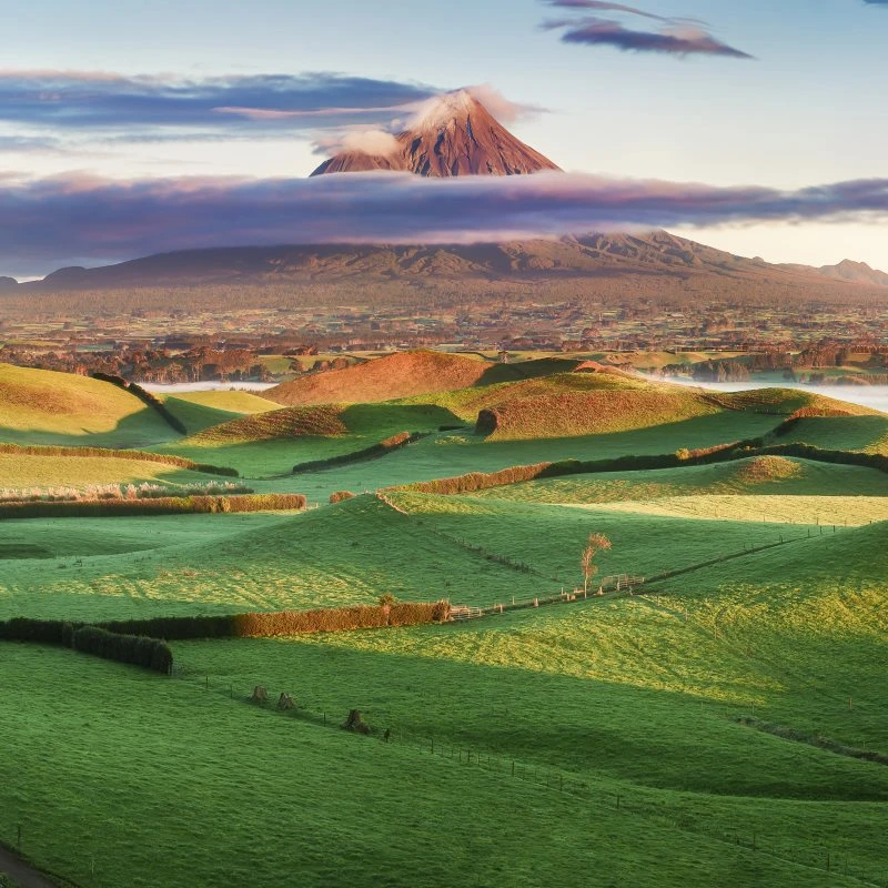 Berge & Gebirge Vulkan Taranaki Egmond Neuseeland als Alu-Dibond Bild 50x50cm