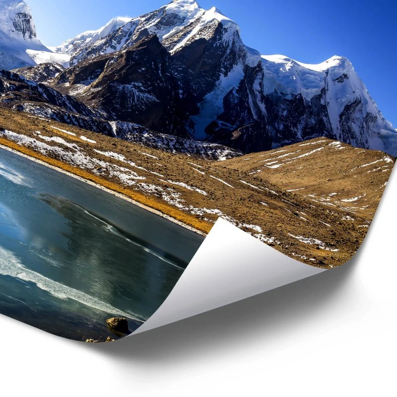 Poster 40x60cm im Hochformat, Himalaya Gurudongmar See Berge & Gebirge