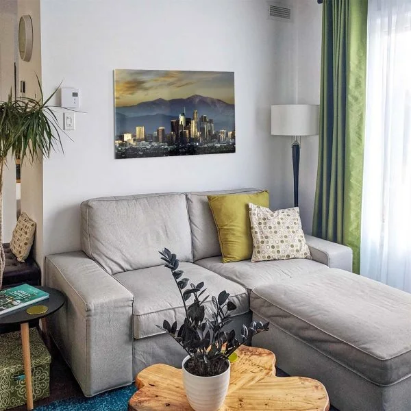 Skyline Los Angeles by night als Acrylglas Bild 120x60cm