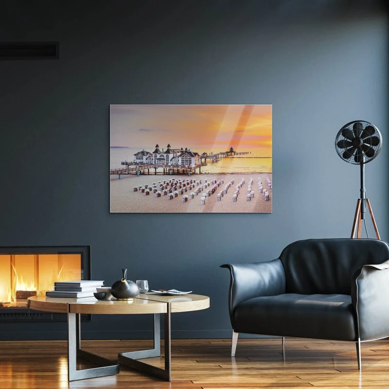 Strand & Meer Seebrücke Sellin Rügen als Acrylglasverbund Bild 120x60cm