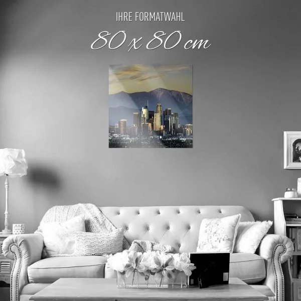 WandPoster Skyline Los Angeles by night, 80x80cm