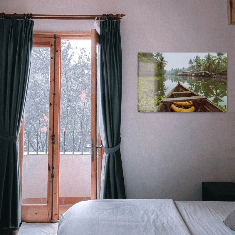 Acrylglasbild Kumarakom Indien, Flüsse & Seen, 100x70cm groß