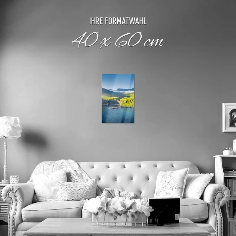 Poster 40x60cm im Hochformat, Klippen Färör Inseln Berge & Gebirge