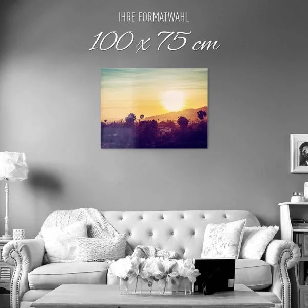 Skyline Los Angeles sunset als Acrylglasverbund Bild 100x75cm