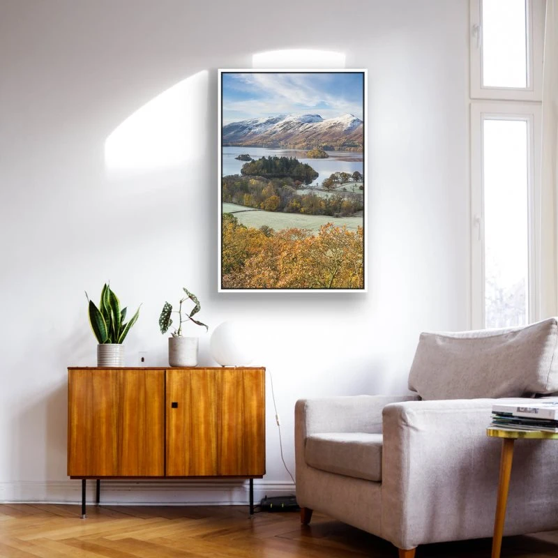 Berge & Gebirge im Hochformat 100x150cm Derwent Water England mit weißen Bilderrahmen