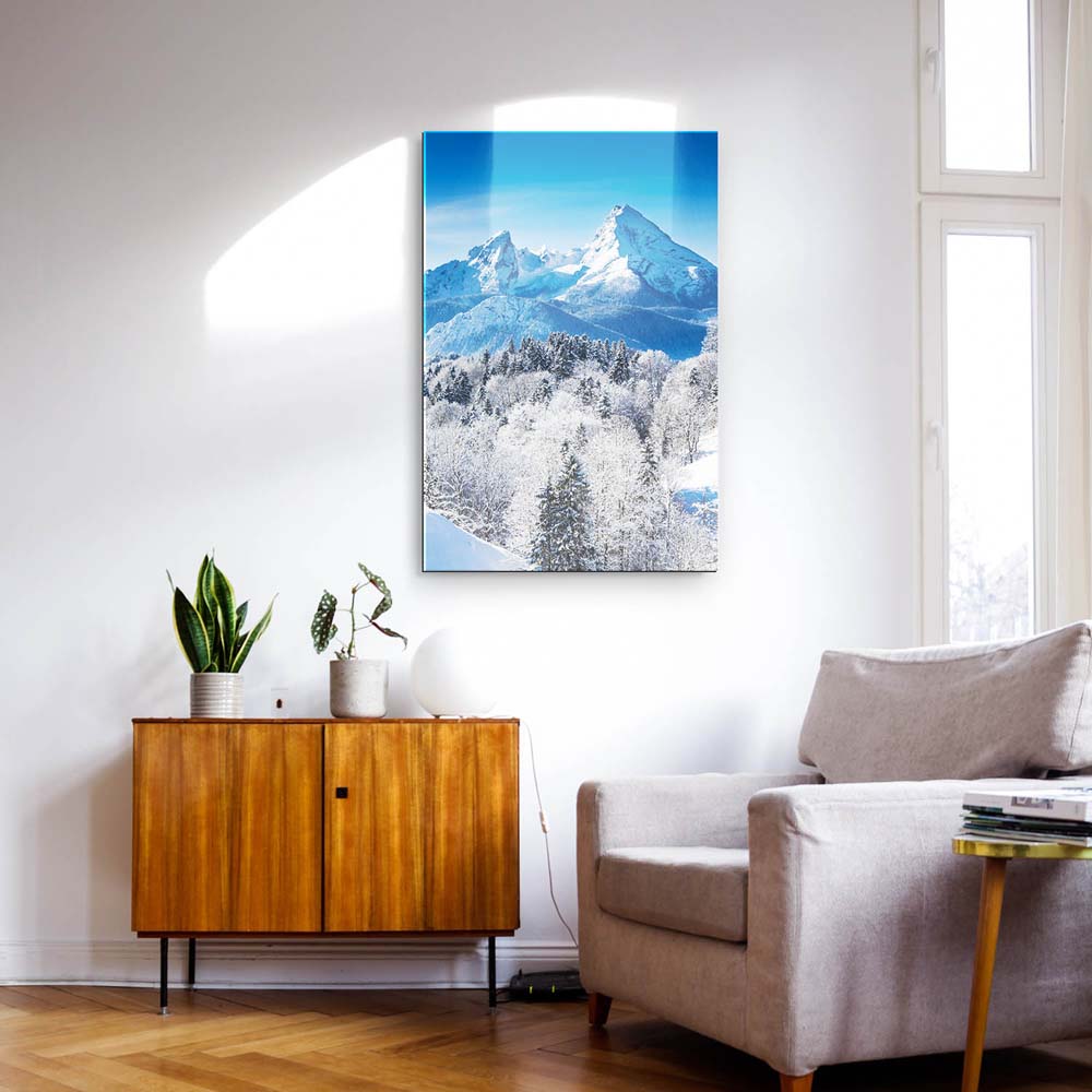 Berge & Gebirge Winter in den Alpen als Acrylglasverbund Bild 180x90cm