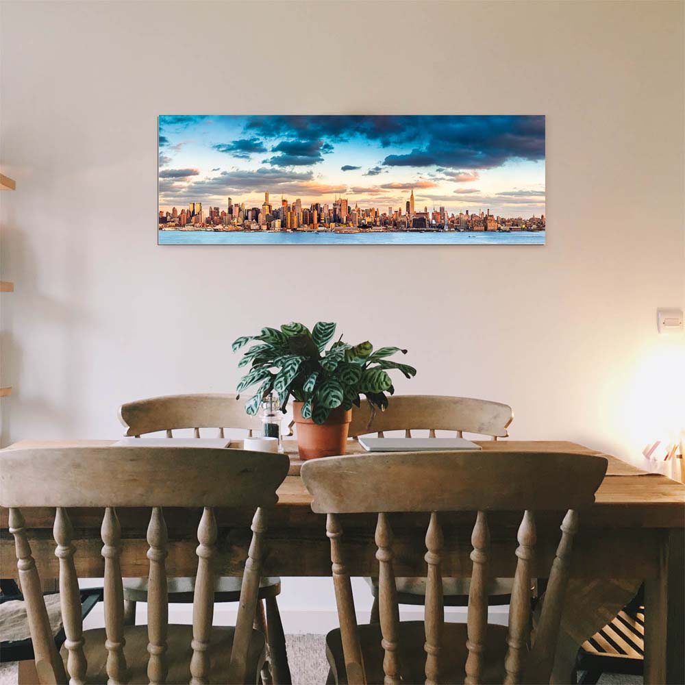 Skyline Panorama von New York als Alu-Dibond Bild 80x80cm