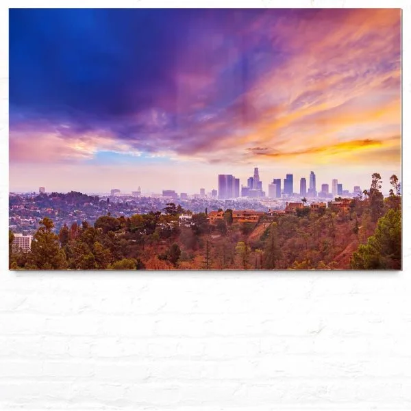 Skyline Los Angeles hills als Acrylglasverbund Bild 180x120cm