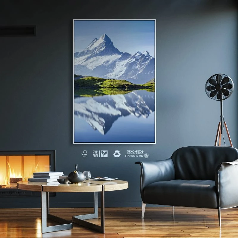 Berge & Gebirge im Hochformat 60x90cm Bachalpsee Schweiz mit weißen Bilderrahmen