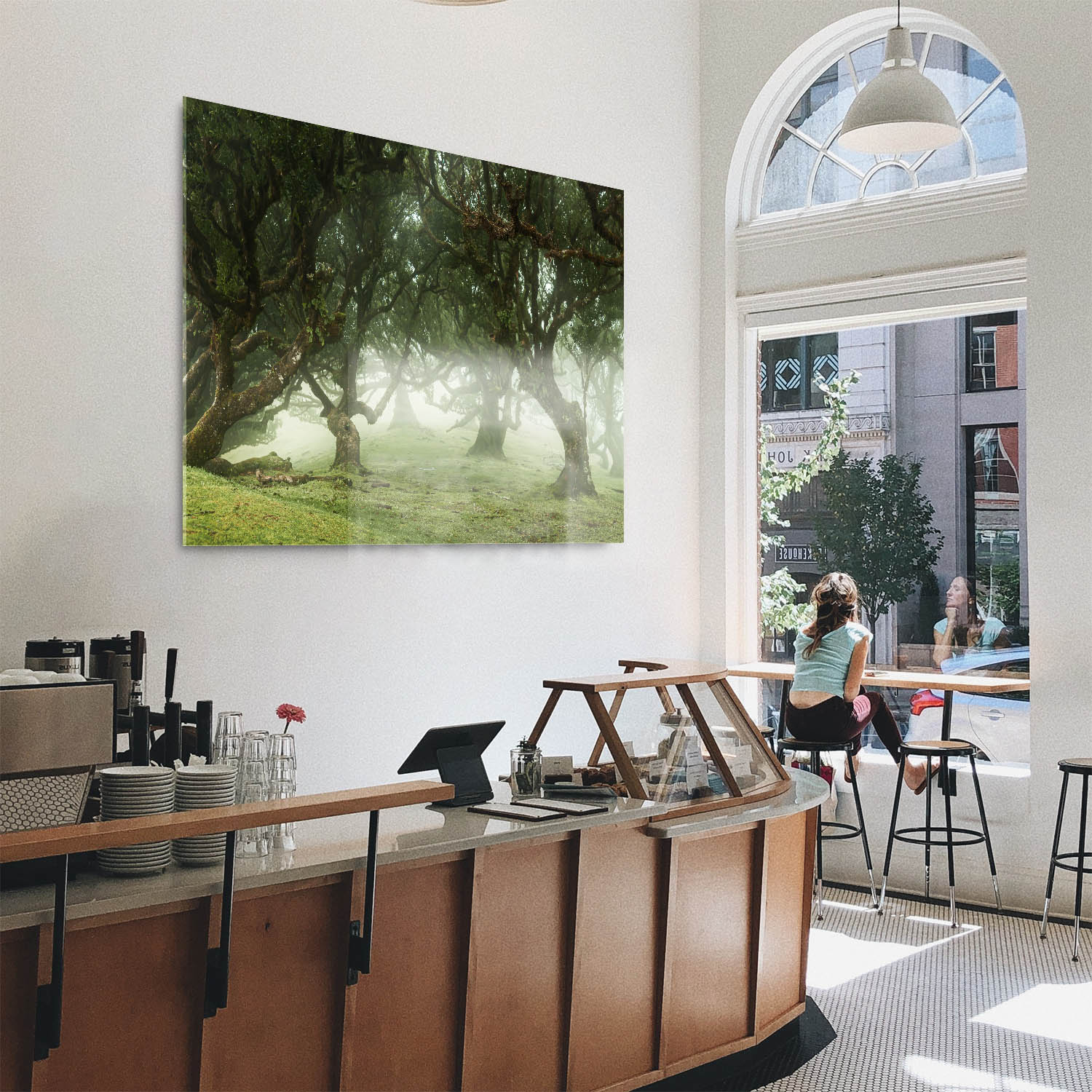 Panorama Acrylglasbild 180x90cm Wald & Bäume Nebel Gestalten