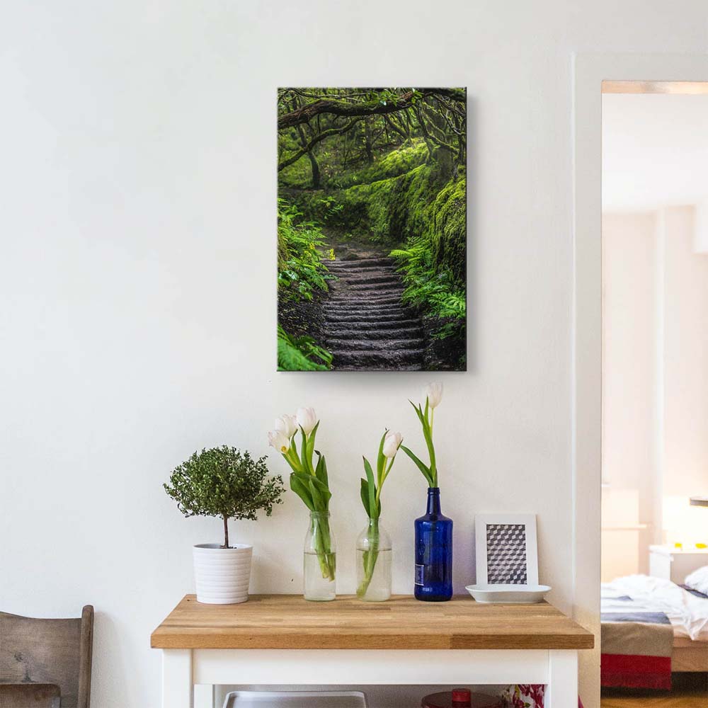 Leinwandbild Hochformat XXL 100x150cm, Teneriffa Anaga Regenwald