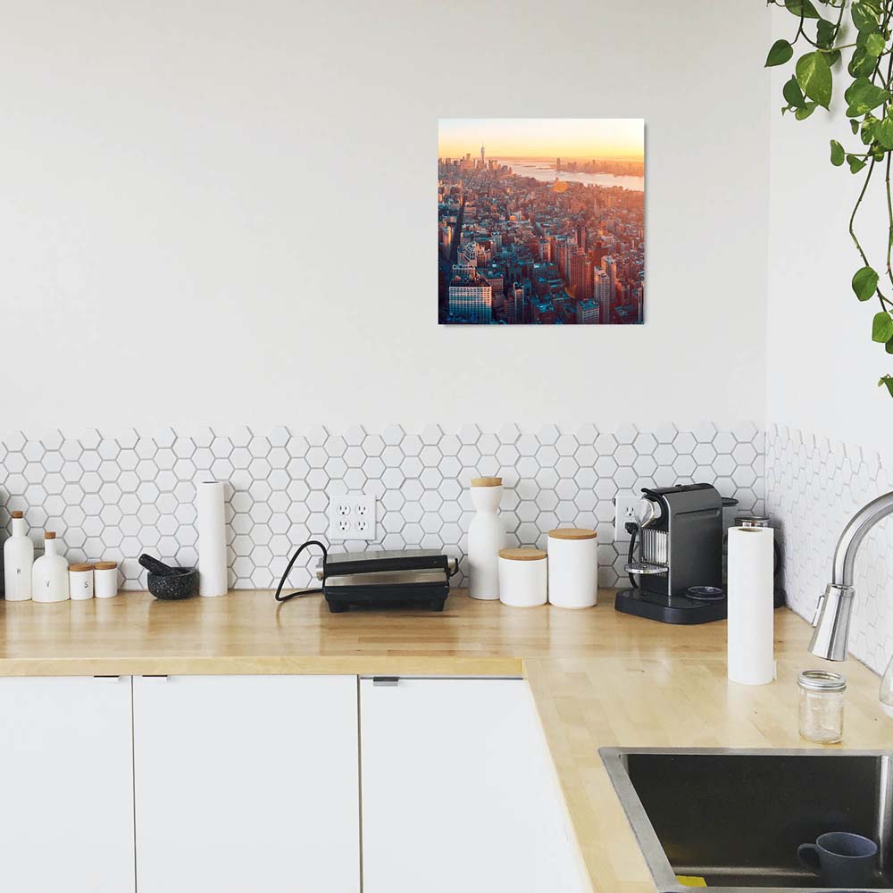 Poster 50x50cm Manhatten von oben Skyline