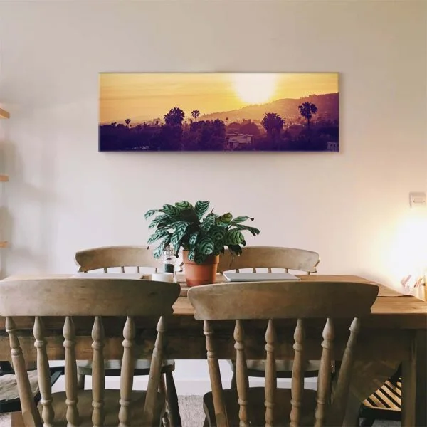 Keilrahmenbild Skyline, Los Angeles sunset 90x60cm groß
