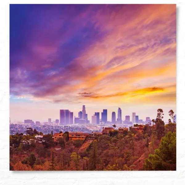 WandPoster Skyline Los Angeles hills, 50x50cm