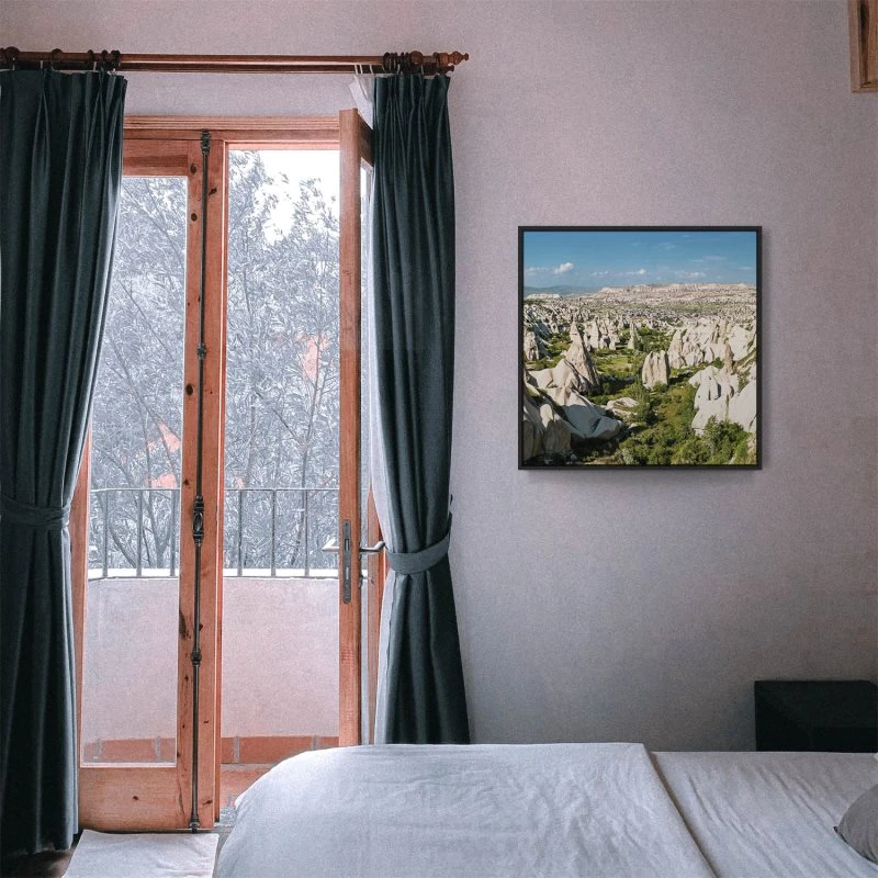 Berge & Gebirge Kappadokien Türkei im schwarzen Bilderrahmen, 80x80cm