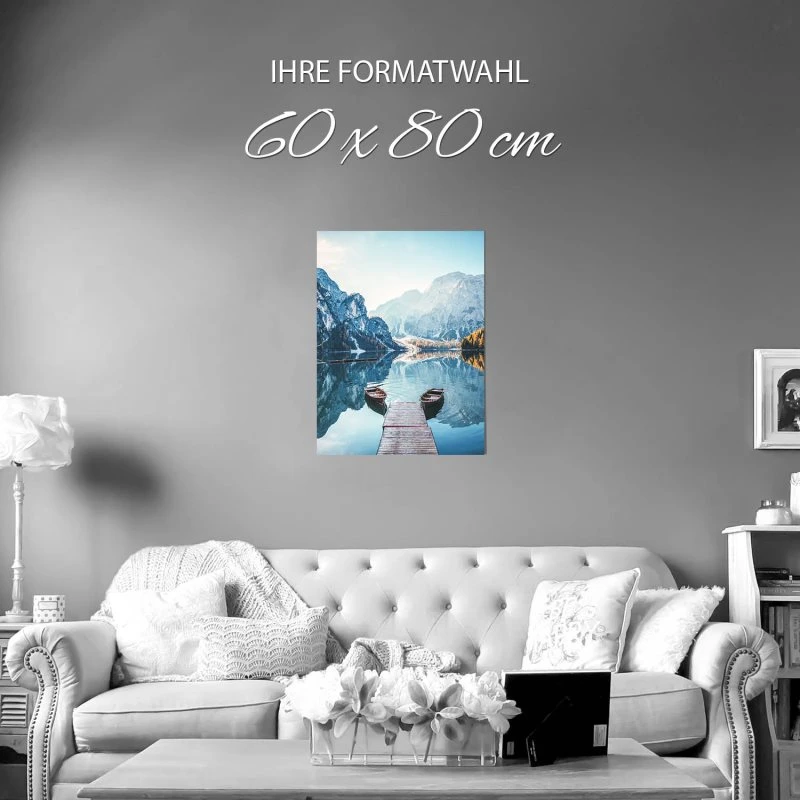 Poster 60x80cm groß, Berge & Gebirge Pragser Wildsee Dolomiten
