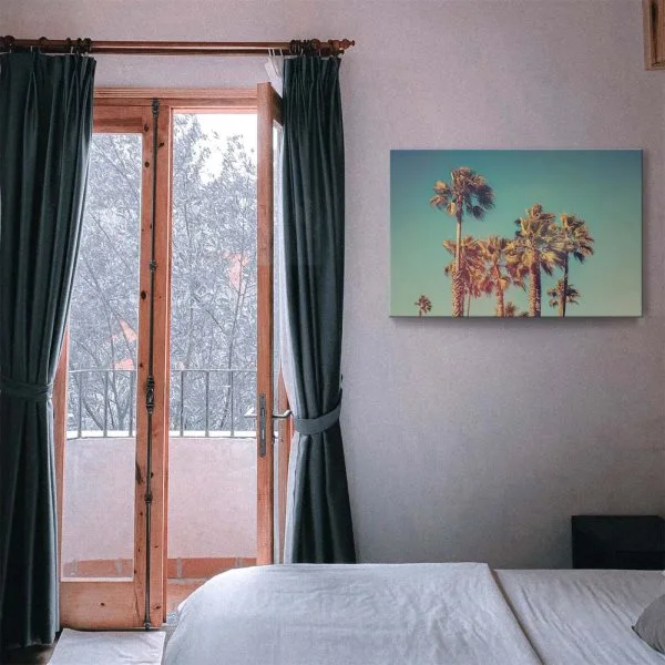 Kalifornien, USA Palmen retro look als Keilrahmenbild 120x80cm