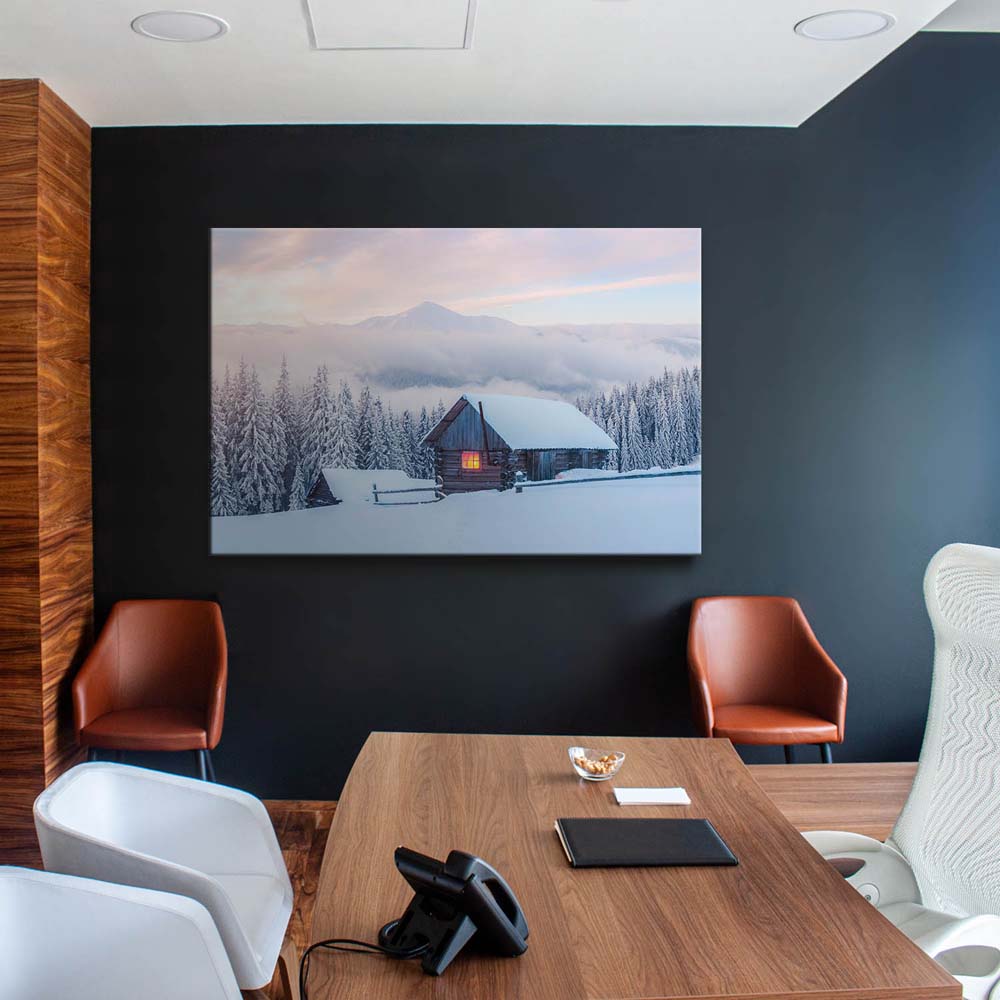 Berge & Gebirge Winterhütte als Keilrahmenbild 180x120cm