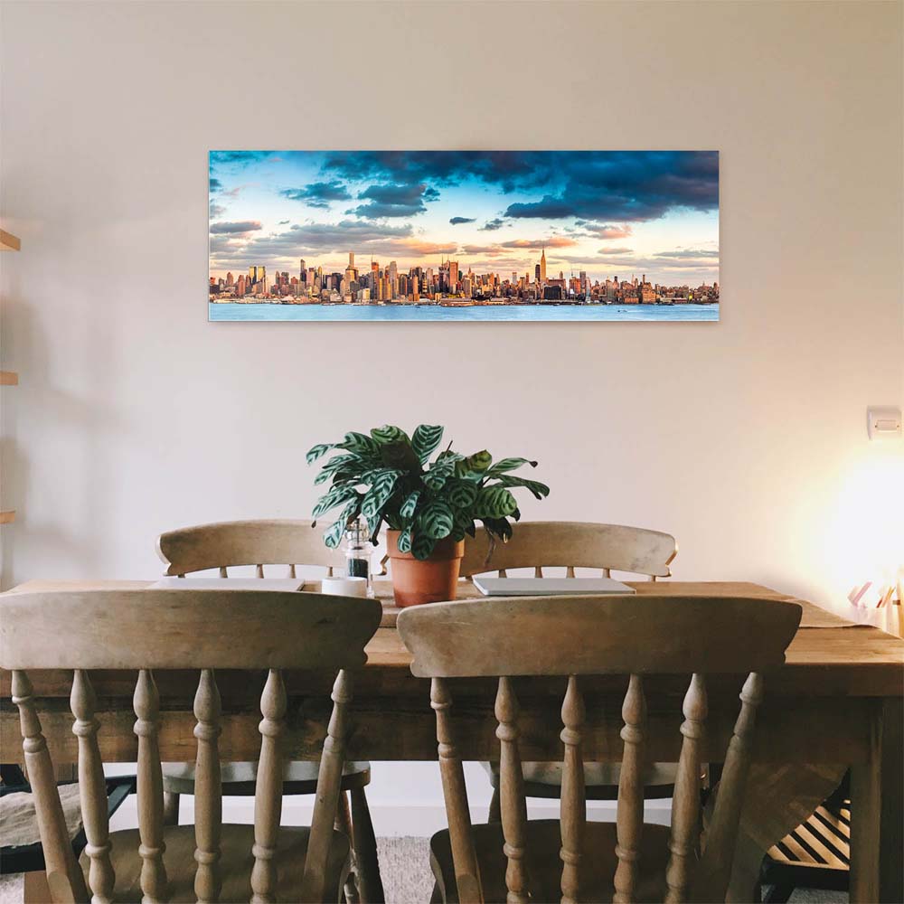Skyline Panorama von New York als Acrylglasverbund Bild 200x150cm