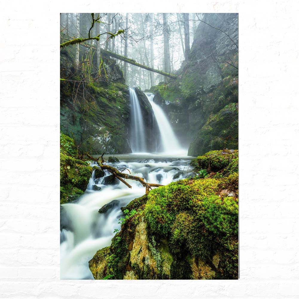Wald & Bäume Wasserfall im Schwarzwald Poster XXL 100x150cm im Hochformat