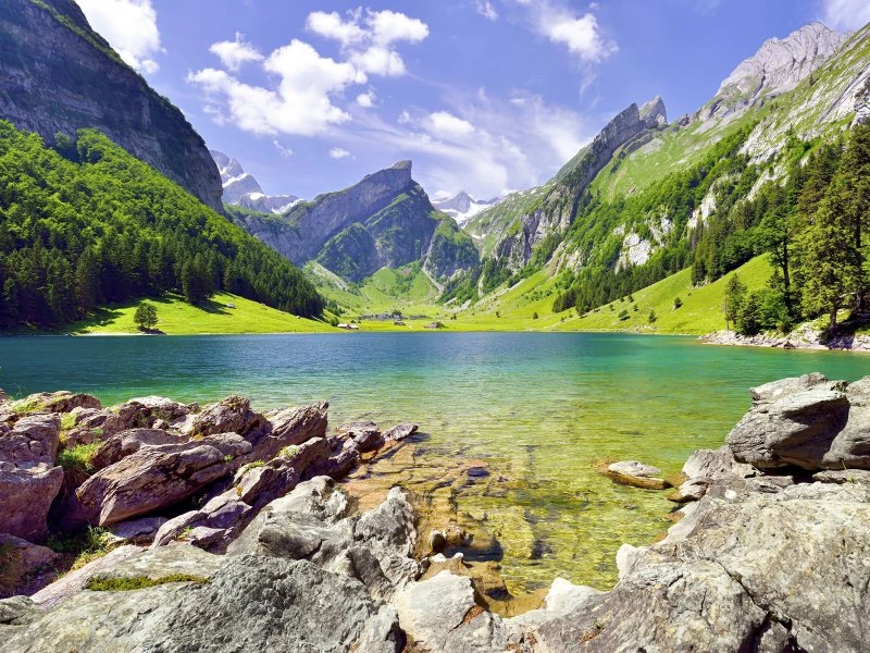 XXL Poster 200x150cm Berge & Gebirge Seealpsee Alpen