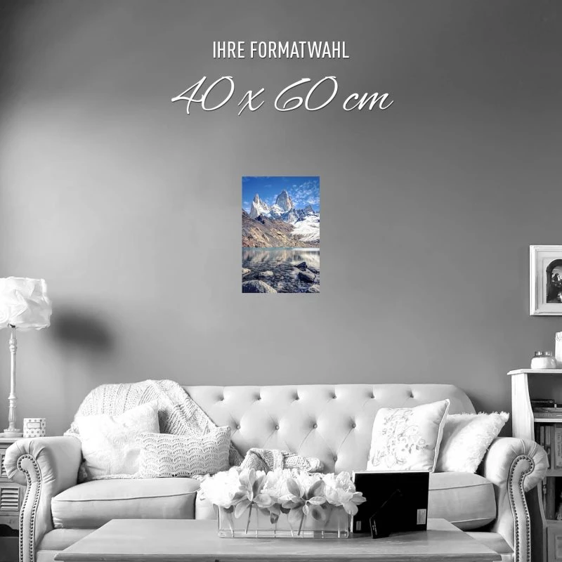 Poster 40x60cm im Hochformat, Fitz Roy und  Cerro Torre Berge & Gebirge