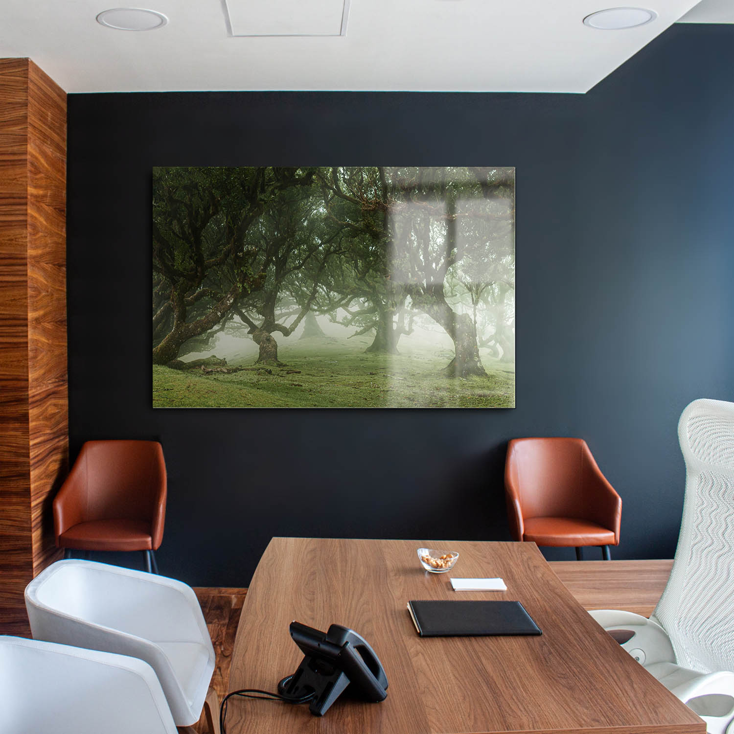 Wald & Bäume Nebel Gestalten als Acrylglasverbund Bild 180x90cm