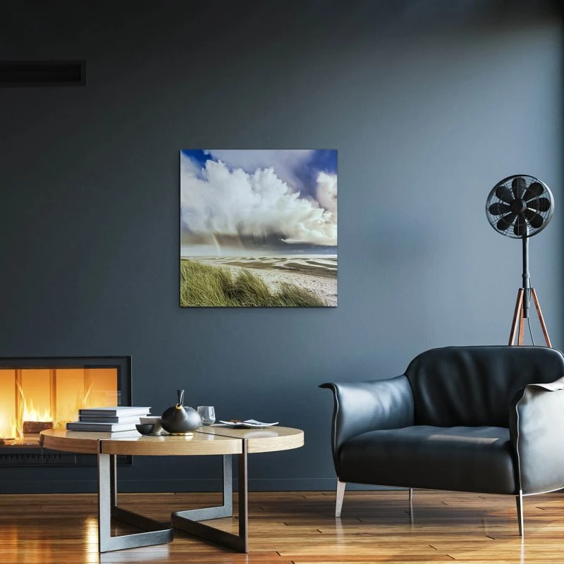 Strand & Meer Wattenmeer Nordsee als Alu-Dibond Bild 80x80cm