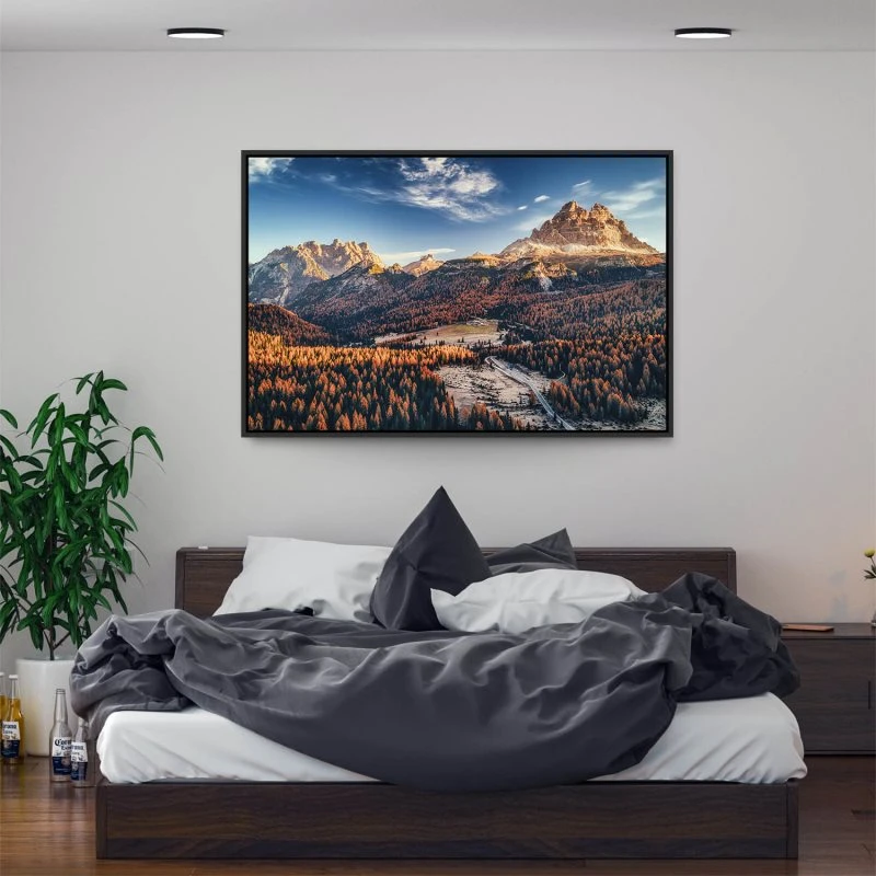 Berge & Gebirge Nationalpark Drei Zinnen Italien im schwarzen Bilderrahmen, 160x120cm