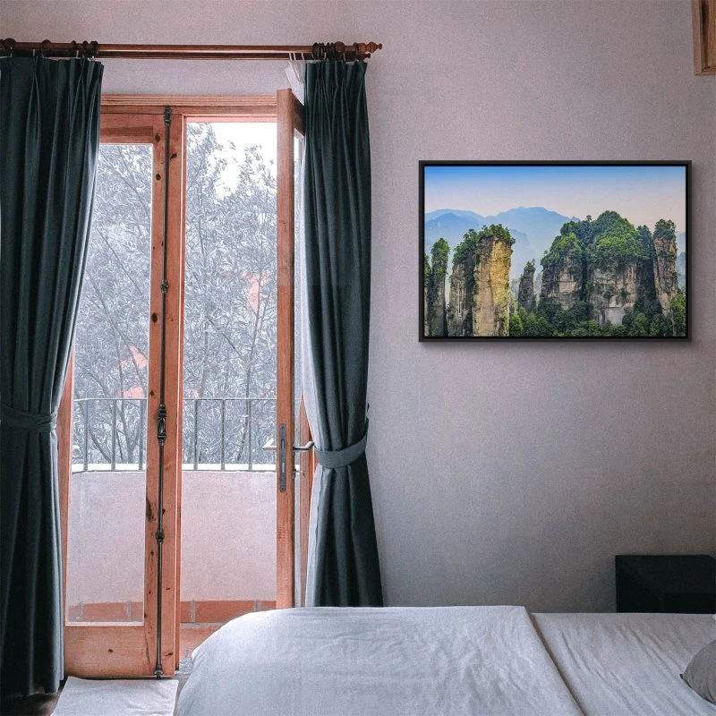 Berge & Gebirge Zhangjiajie Nationalpark im schwarzen Bilderrahmen, 100x70cm