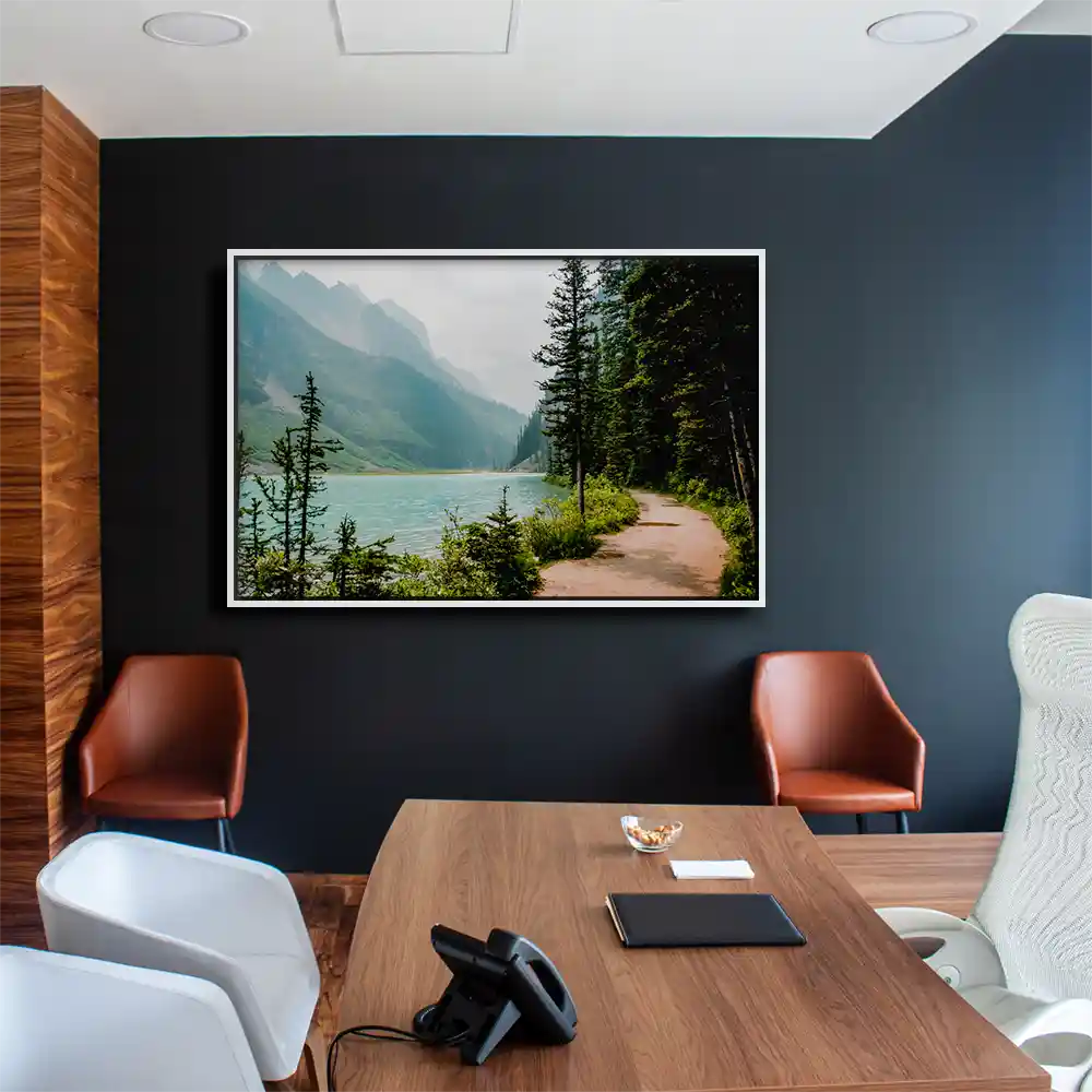 Flüsse & Seen Banff National Park Kanada im weißen Bilderrahmen, 150x100cm