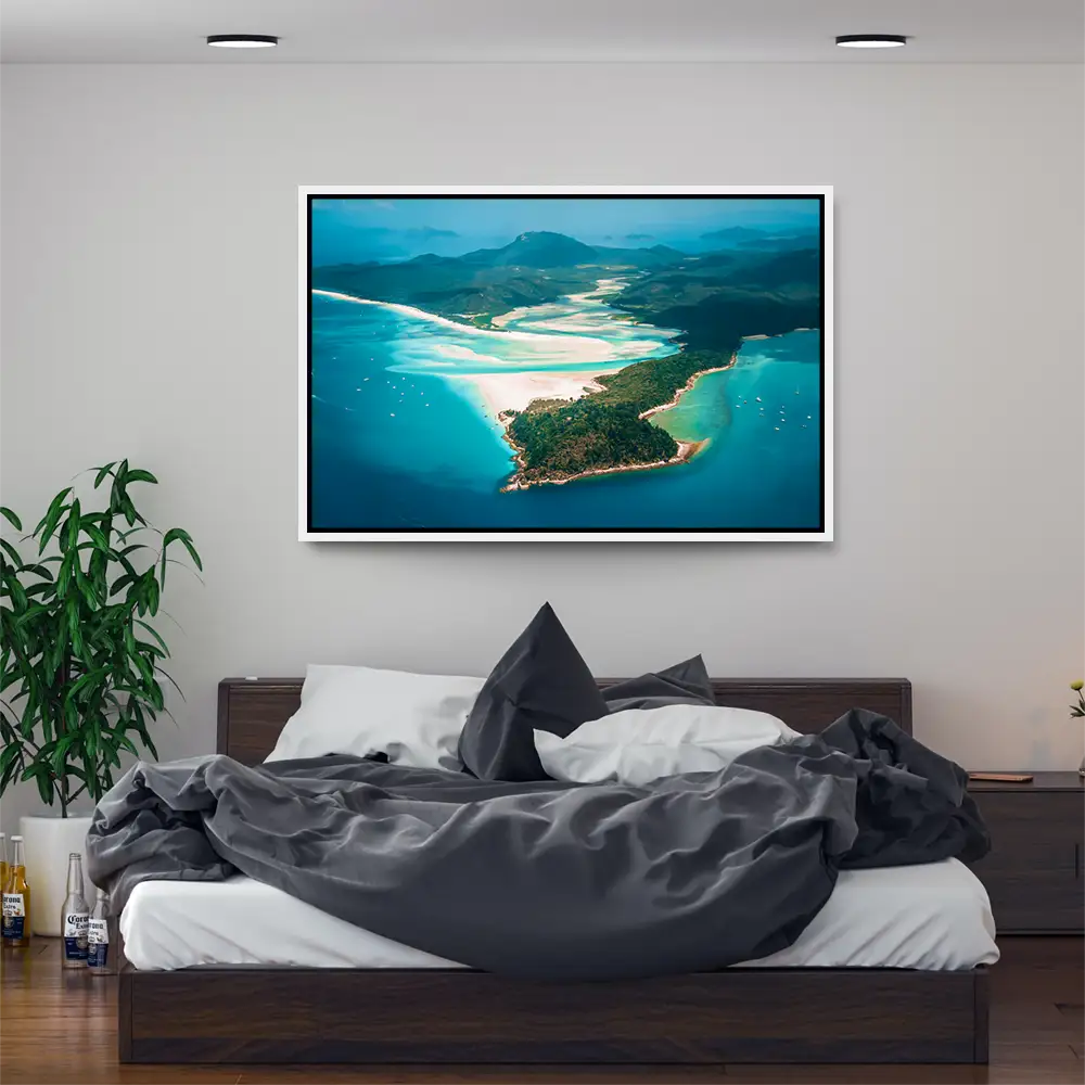 Strand & Meer Panorama Australien im weißen Bilderrahmen, 200x150cm