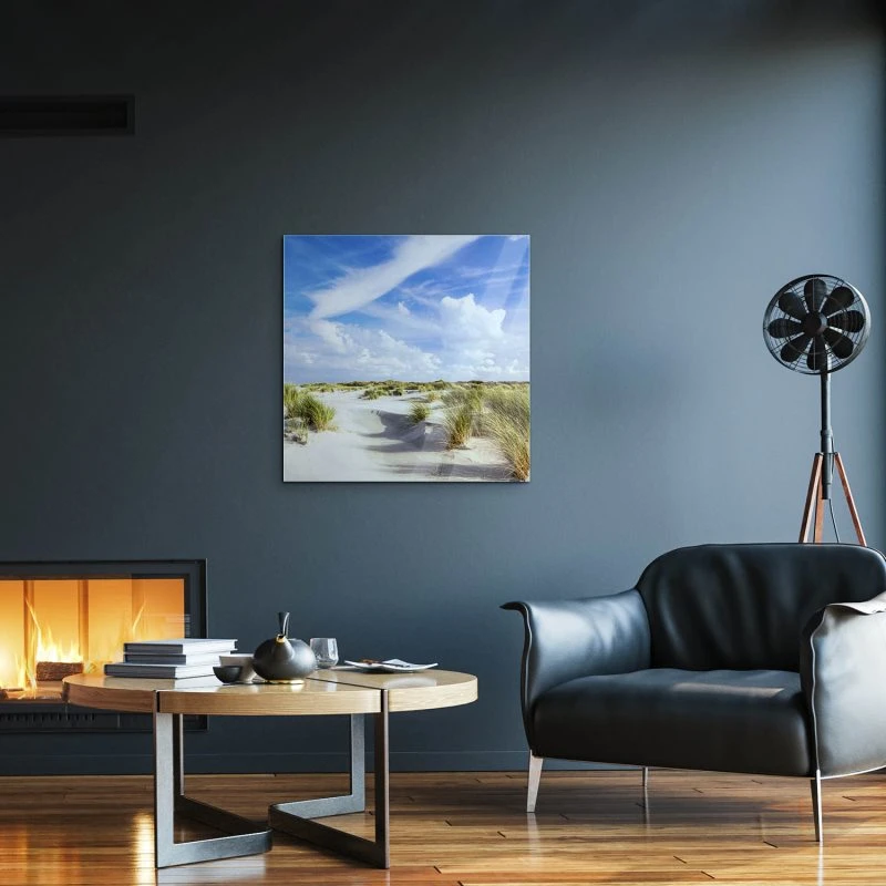 Strand & Meer Dünen Langenoog Nordsee als Acrylglas Bild 80x80cm