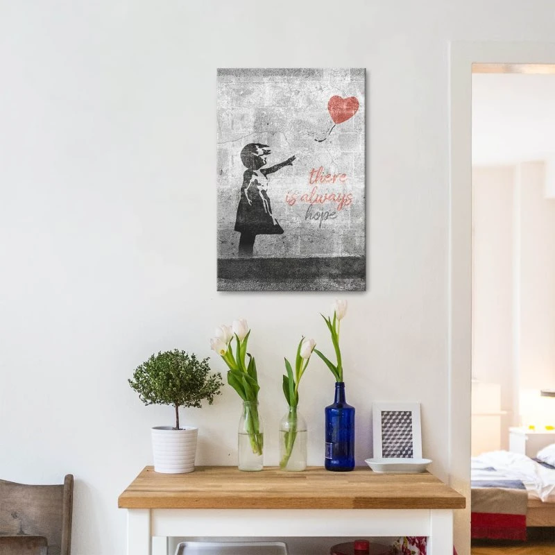 Leinwandbild 60x90cm Hochformat, Banksy Art there is always hope