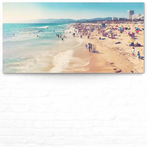 Strand & Meer Santa Monica Beach Los Angeles als Acrylglasverbund Bild 180x90cm
