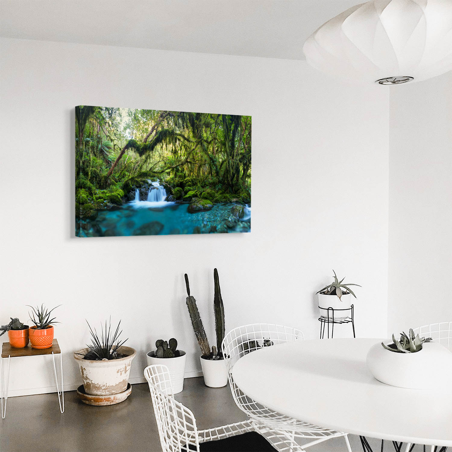 Keilrahmenbild 150x50cm, Dschungel idylischer Bachlauf